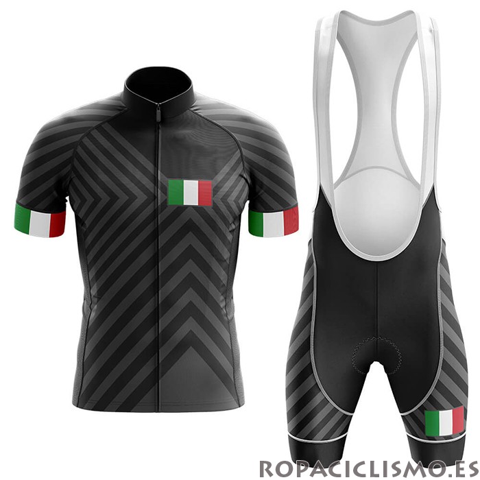 2020 Maillot Italia Tirantes Mangas Cortas Negro